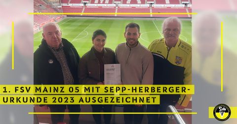 Mainz 05 mit der Sepp Herberger Urkunde ausgezeichnet