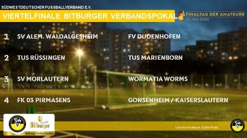 Auslosung im Bitburger-Verbandspokalviertelfinale 2019/20