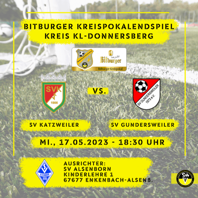 Spielankündigungsplakat Bitburger Kreispokal 2023 KL-Donnersberg