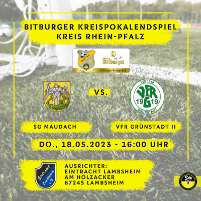 Spielankündigungsplakat BItburger Kreispokal Rhein-Pfalz 2023