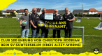 v.l.n.r.: Jugendleiter SV Guntersblum Marcel Kaiser, Kreisehrenamtsbeauftragter Alzey-Worms Herwarth Mankel, Club100 Mitglied Christoph Rodrian, Kreisvorsitzender Kalli Appelmann, SWFV-Vizepräsident Axel Rolland