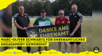 Bildunterschrift v.l.n.r.: Axel Rolland (SWFV-Vizepräsident), Preisträger Marc-Oliver Schwartz (SV Lemberg), Reiner Ehrgott (Kreisvorsitzender Pirmasens-Zweibrücken), Thomas Seiler (Kreisehrenamtsbeauftragter Pirmasens-Zweibrücken)