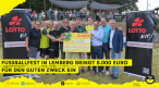 Bildunterschrift: Teammanager der Lotto-Elf Edgar Schmitt, Lotto-Elf Jubilar Matthias Scherz, Schirmherr Florian Bilic, Stiftungsvorstand der Heinrich Kimmle Stiftung Marco Dobrani, Präsident des Landessportbundes Rheinland-Pfalz Rudolf Storck, 1. Vorsitzender des SV 1919 Lemberg Marc-Kevin Schaf, Lotto Elf Spieler Philipp Wollscheid, Bürgermeister VG Pirmasens-Land Klaus Weber, Oberbürgermeister der Stadt Pirmasens Markus Zwick und SWFV Präsident Thomas Bergmann