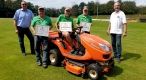 v.l.: Fußballkreisvorsitzender Axel Rolland, Dieter Fuchs, Paul-Dieter Köhler, Manfred Märker und der 1. Vorsitzende des VfL Algenrodt Wolfgang Röske Greenkeeper VfL Algenrodt
